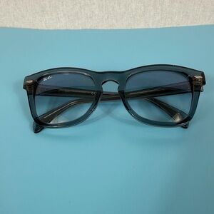 Ray-Ban Transparent Gray Frame Sunglasses with Blue Tint